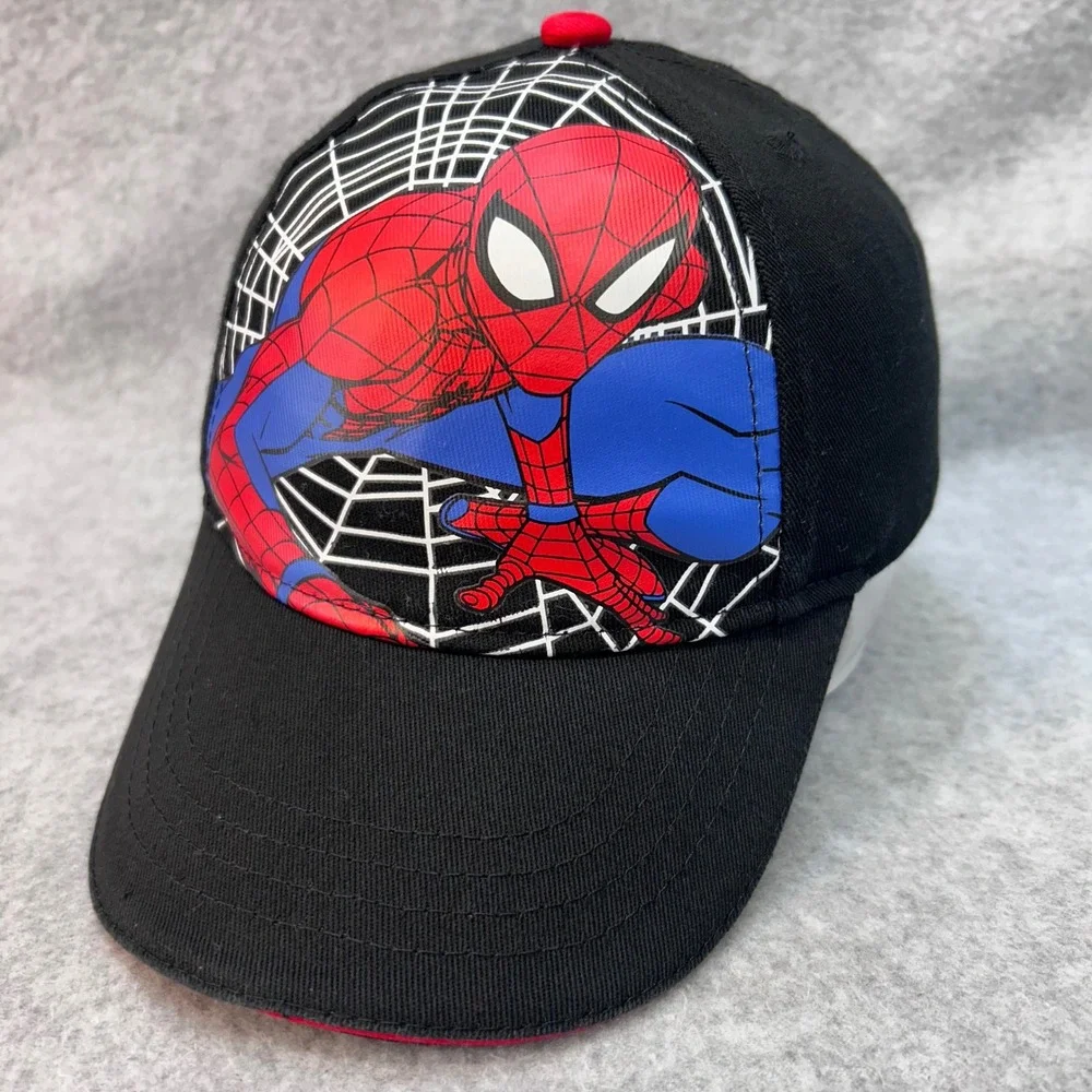 Spider-Man Graphic Boys Black Marvel Baseball Hat Snapback Adjustable Child Size